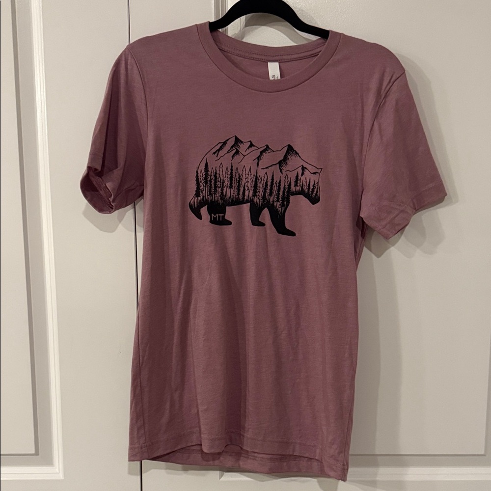 Bella Canvas Mauve Bear Graphic Tee